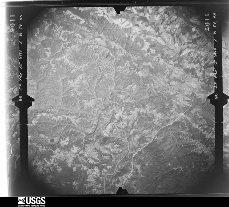 U.S. Geological Survey aerial photograph, 1952-02-21, scale 1:69000
