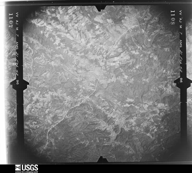 U.S. Geological Survey aerial photograph, 1952-02-21, scale 1:69000