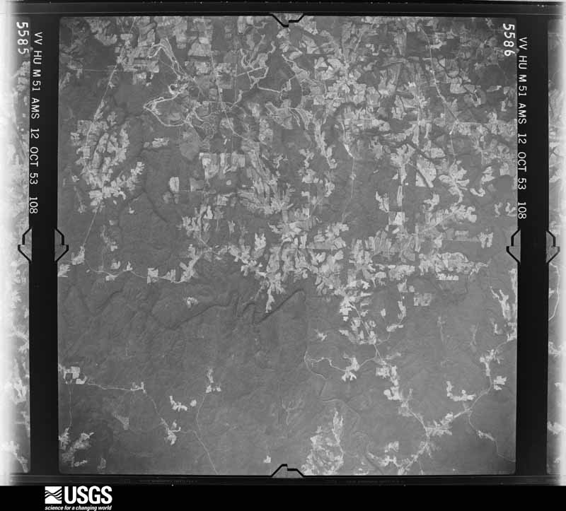U.S. Geological Survey aerial photograph, 1953-10-12, scale 1:60000
