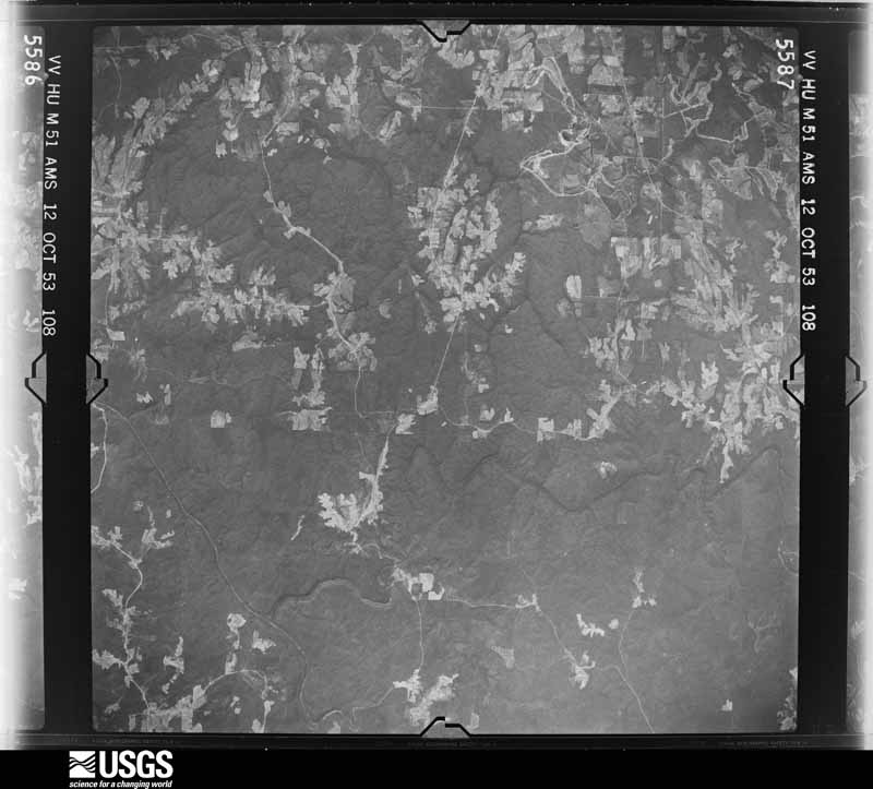 U.S. Geological Survey aerial photograph, 1953-10-12, scale 1:60000