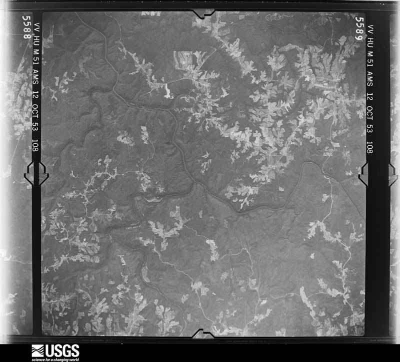 U.S. Geological Survey aerial photograph, 1953-10-12, scale 1:60000