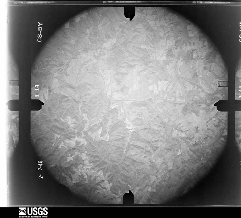 U.S. Geological Survey aerial photograph, 1946-02-02, scale 1:35400