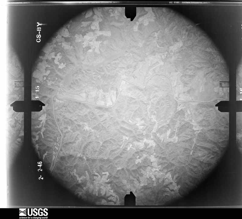 U.S. Geological Survey aerial photograph, 1946-02-02, scale 1:35400