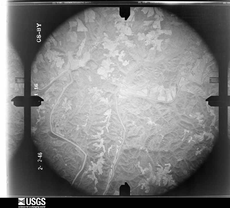 U.S. Geological Survey aerial photograph, 1946-02-02, scale 1:35400