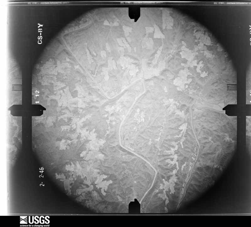 U.S. Geological Survey aerial photograph, 1946-02-02, scale 1:35400