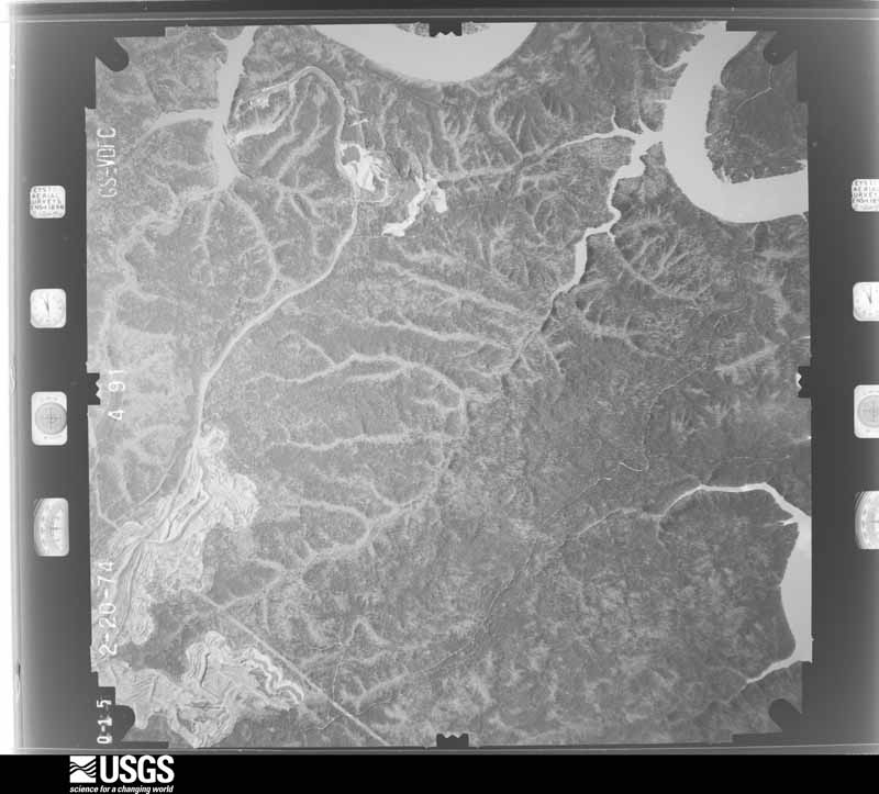 U.S. Geological Survey aerial photograph, 1974-02-20, scale 1:27000