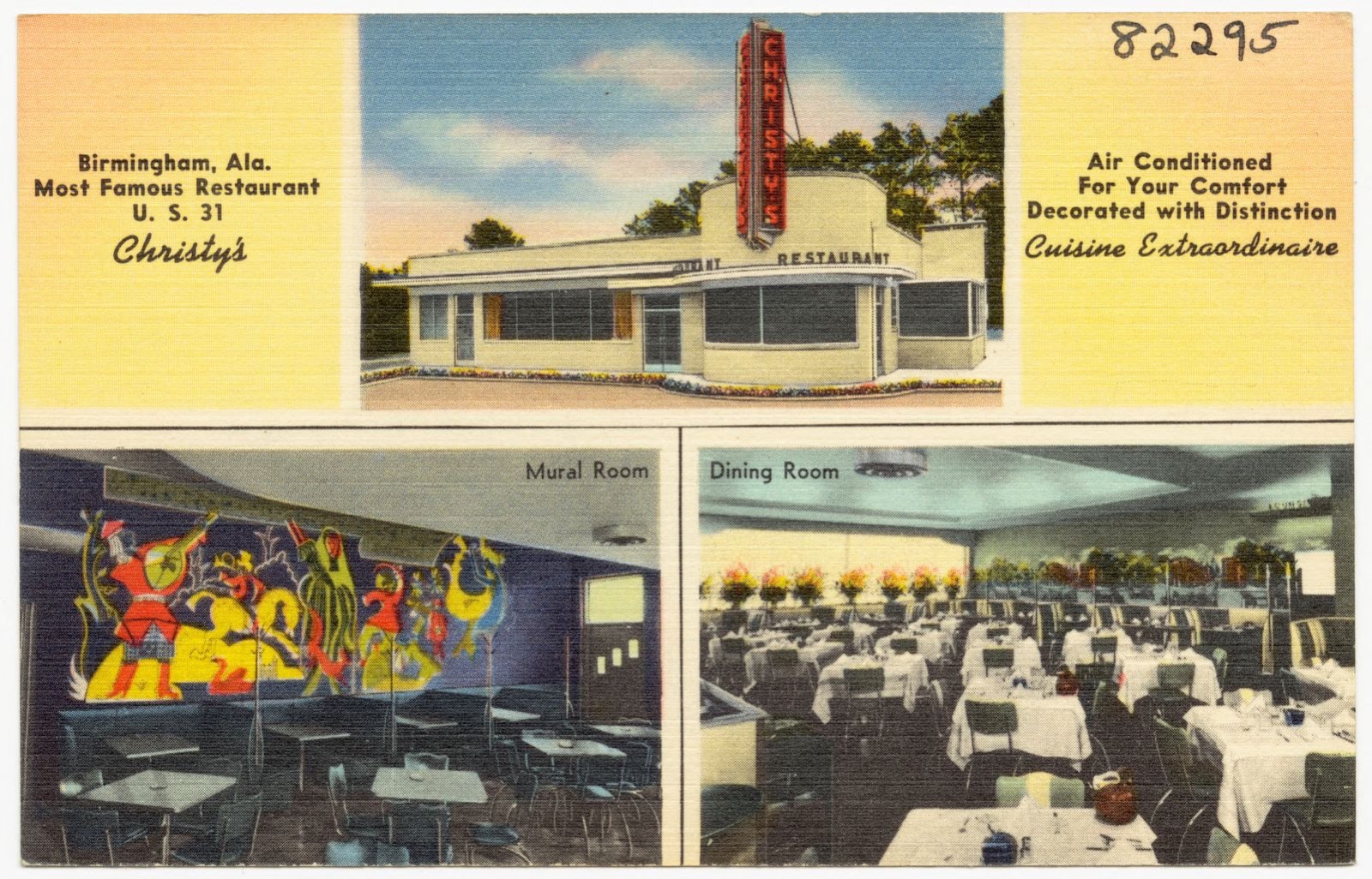 Christy's, Birmingham, Ala. Most famous restaurant, Boston Public Library - undated