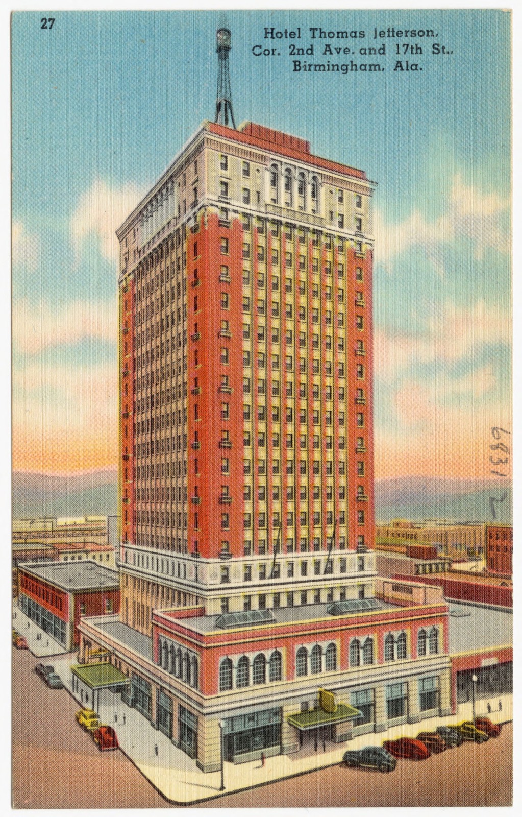 Hotel Thomas Jefferson, Cor. 2nd Ave. and 17th st., Birmingham, Ala., Boston Public Library - undated