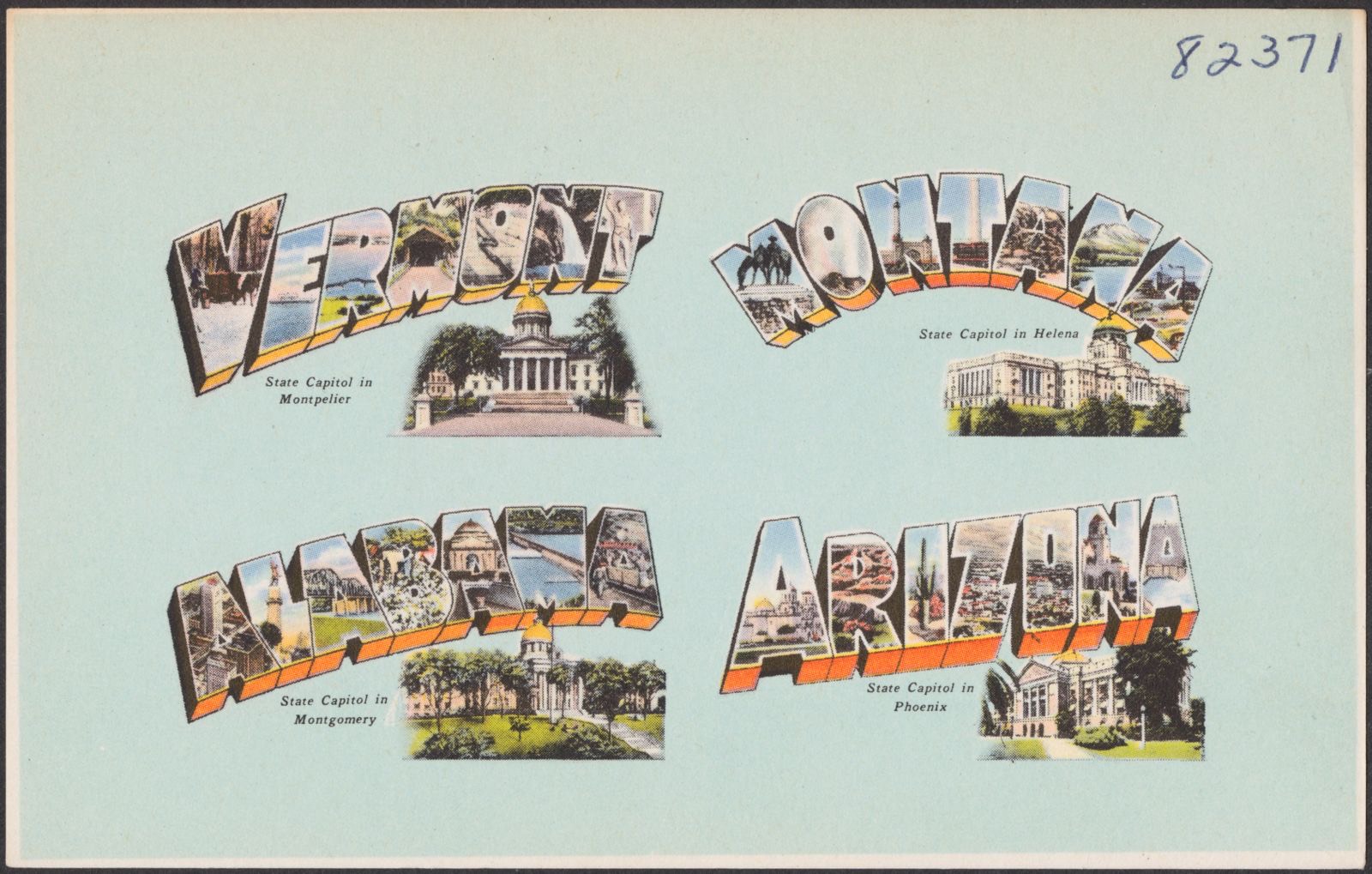 Vermont. Montana. Alabama. Arizona, Boston Public Library - undated