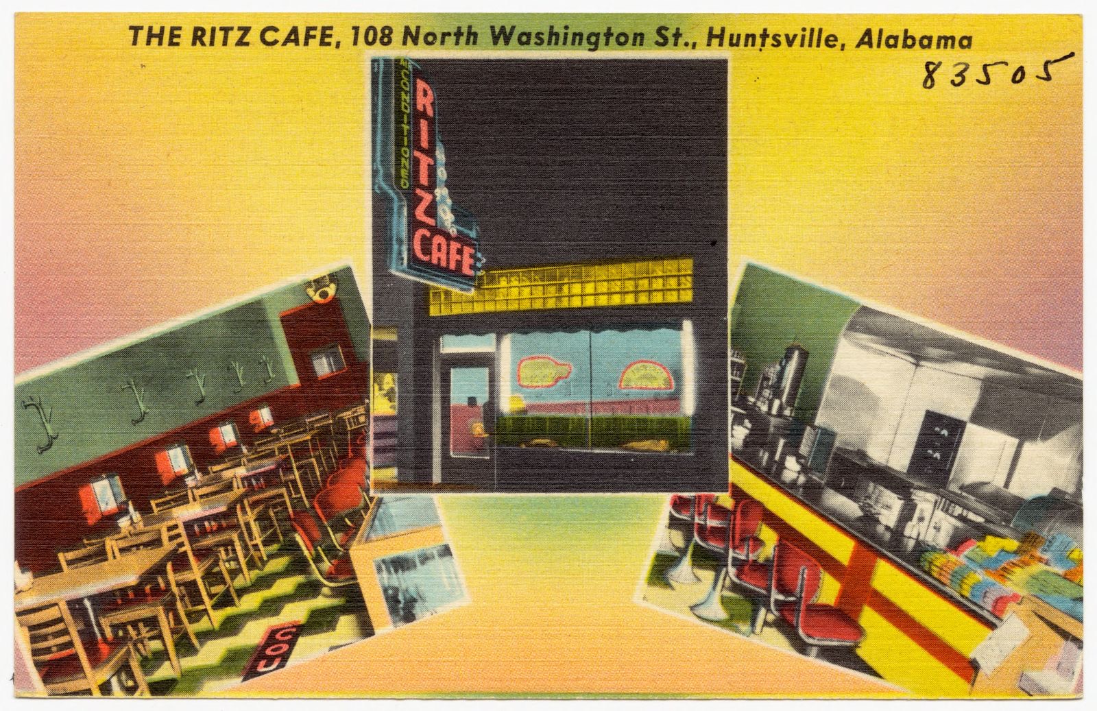 The Ritz Café, 108 North Washington St., Huntsville, Alabama, Boston Public Library - undated