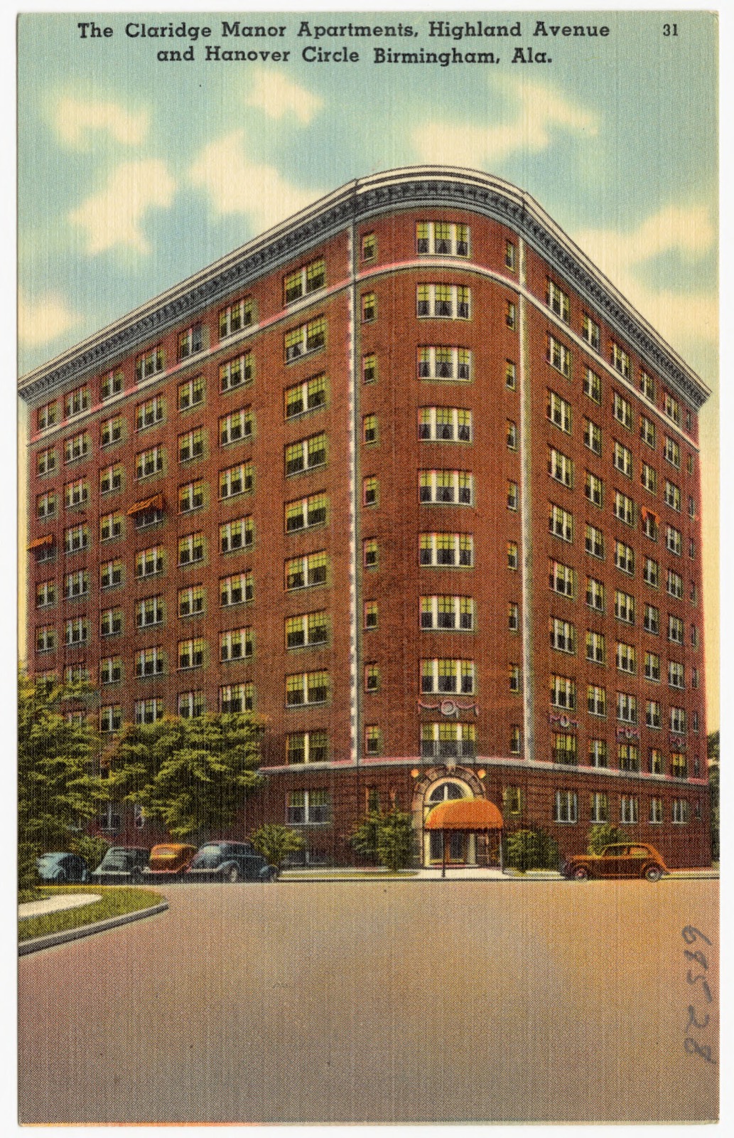 The Claridge Manor Apartments, Highland Avenue and Hanover Circle, Birmingham, Ala., Boston Public Library - undated