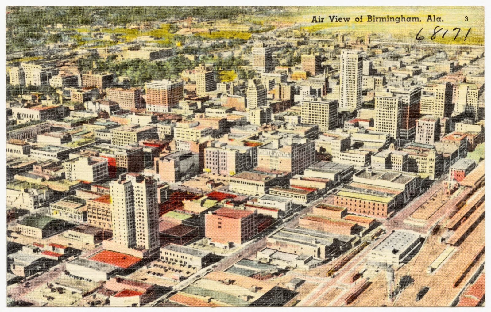 Air view of Birmingham, Ala., Boston Public Library - undated