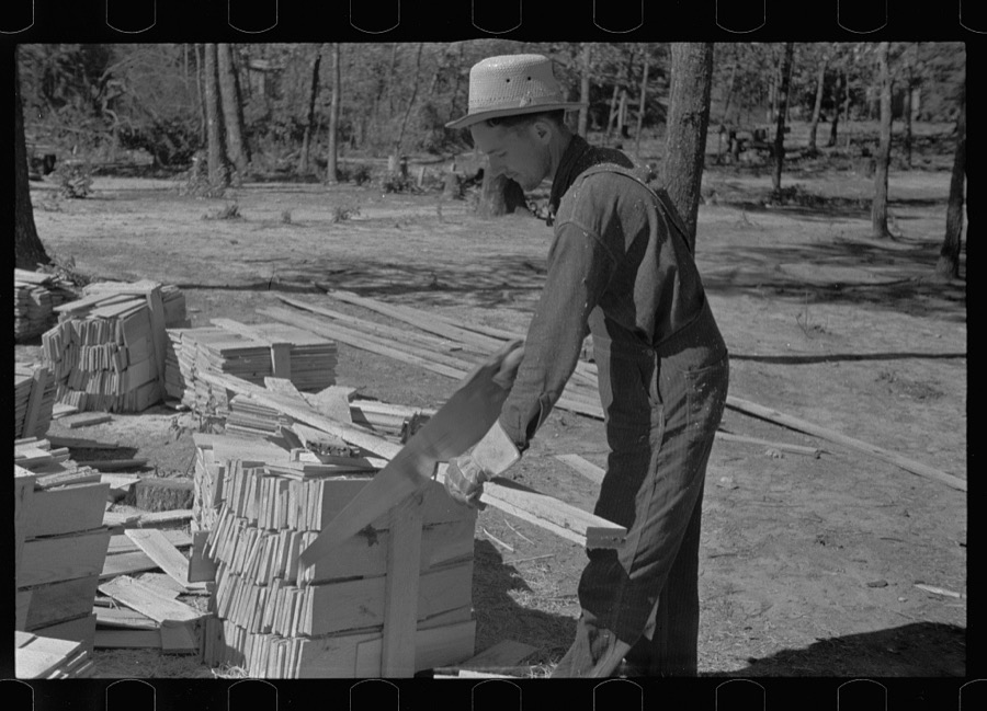 Cutting wood for shingles, Jackson County, Alabama