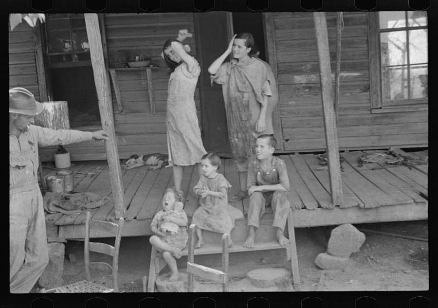 Floyd Burroughs and Tengle children, Hale County, Alabama