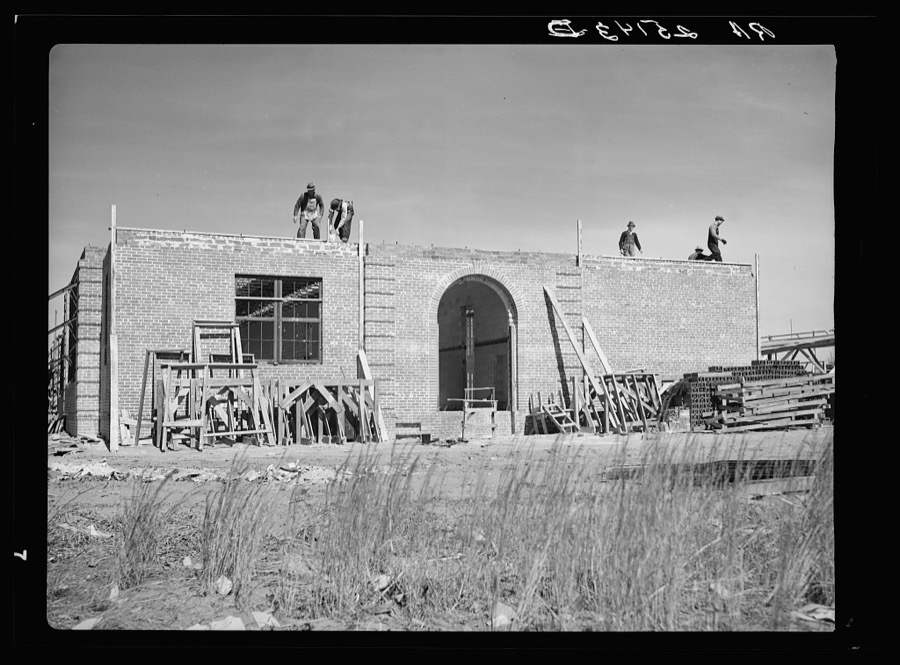 Construction of community center at Bankhead Farms, Alabama