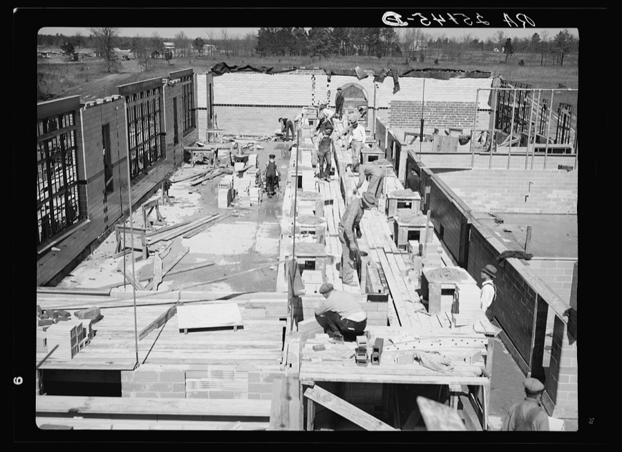 Construction of community center at Bankhead Farms, Alabama
