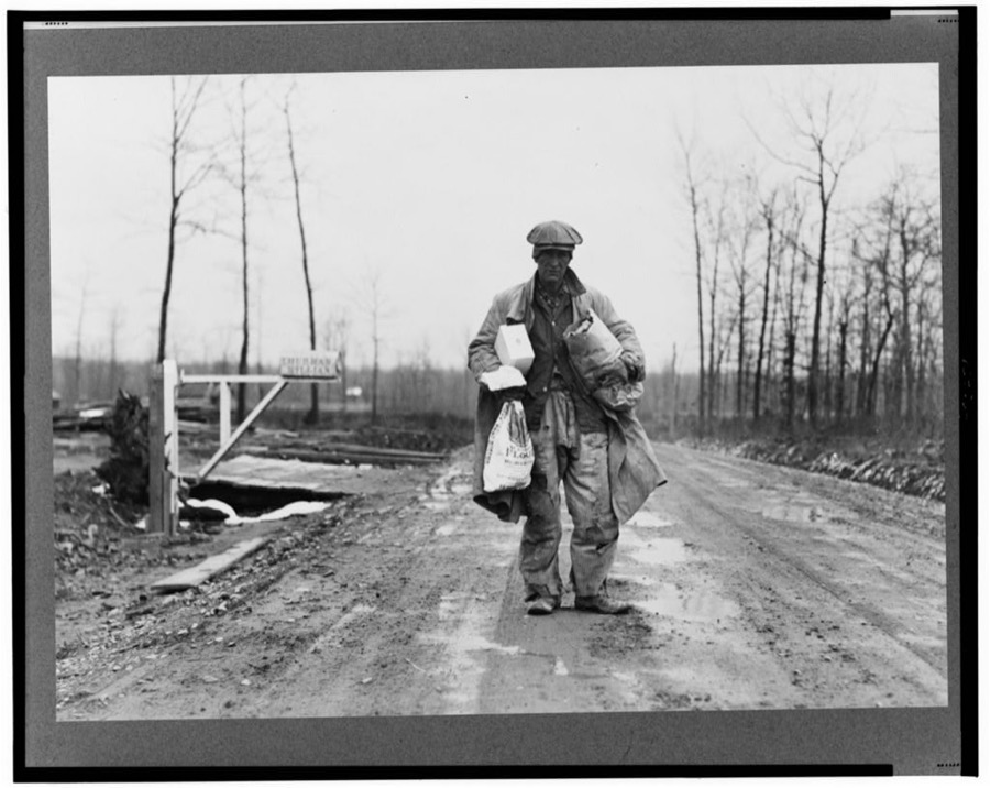 Farmer after shopping trip. Skyline Farms, Alabama
