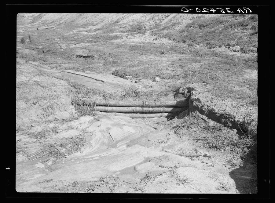 Dam to control erosion. Tuskegee Project, Macon County, Alabama