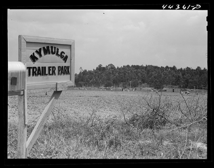 Kymulga trailer park built to accomodate workers as a result of the expected increase of employment at the nearby powder plant. Near Childersburg, Alabama