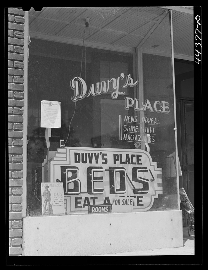 Sign in a store on the main street of Childersburg, Alabama