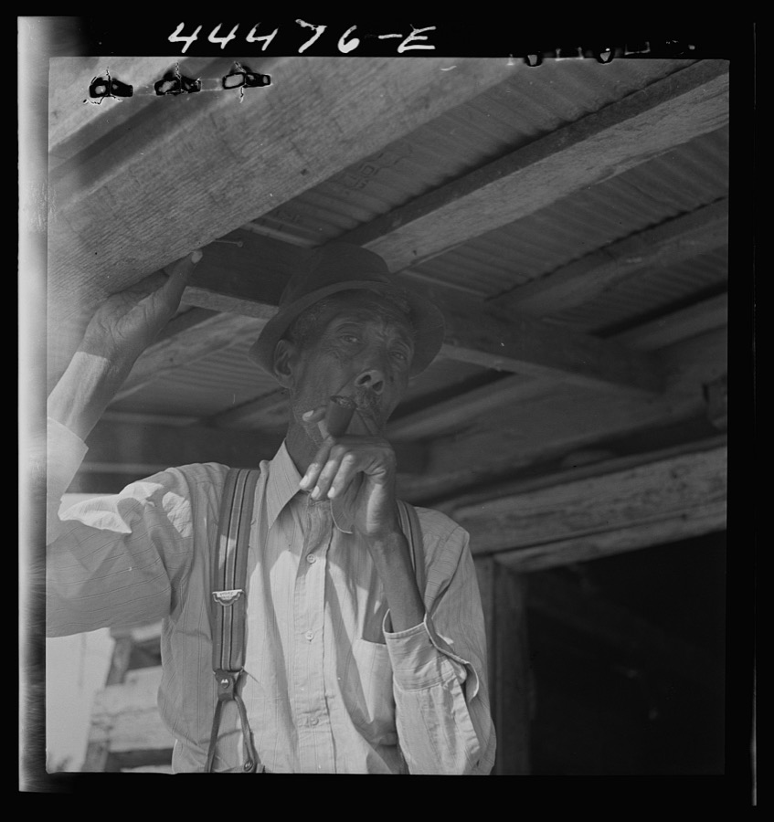 Old Negro farmer and his grandson, near Greensboro, Alabama