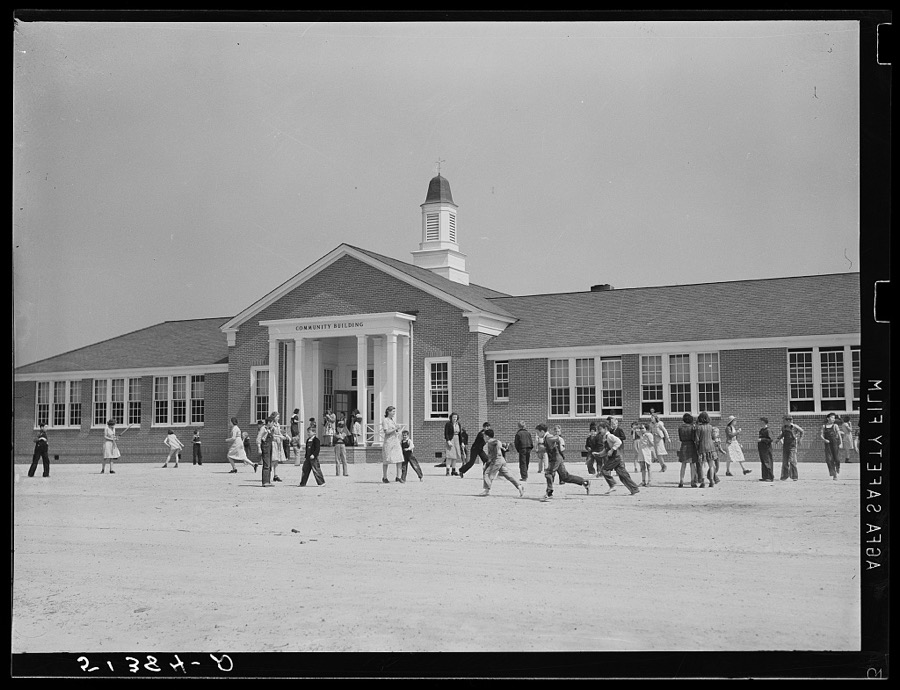 New school and community building. Goodman School at noon hour. Coffee County, Alabama
