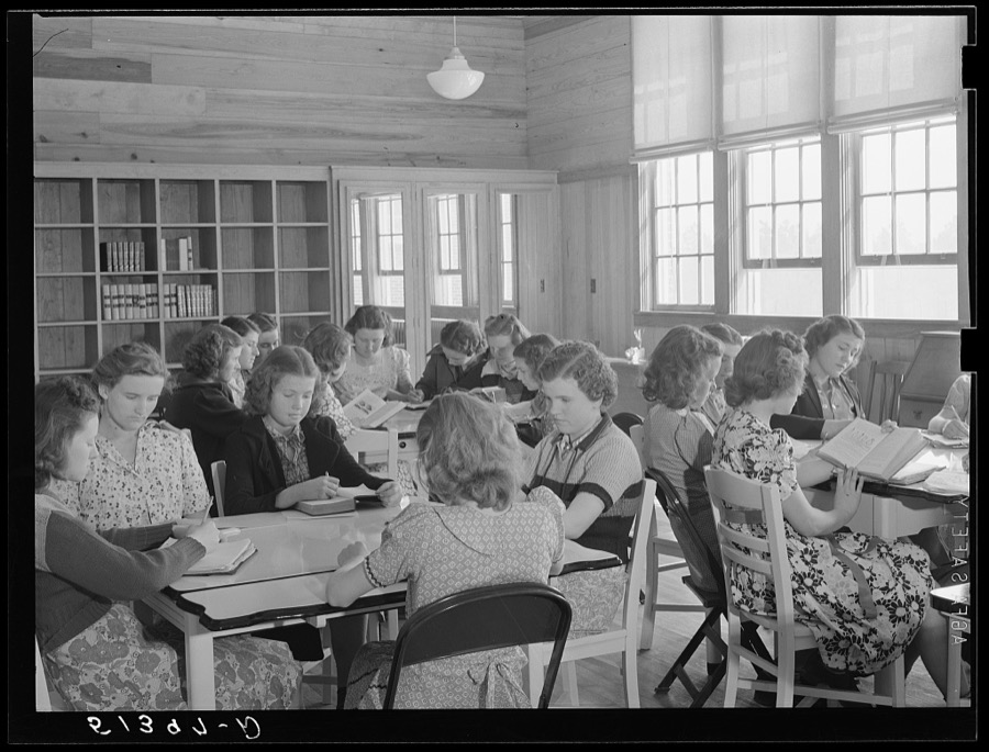 Study class for home economics girls. Goodman School, Coffee County, Alabama