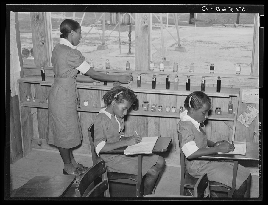 Student in science class. Gee's Bend, Alabama
