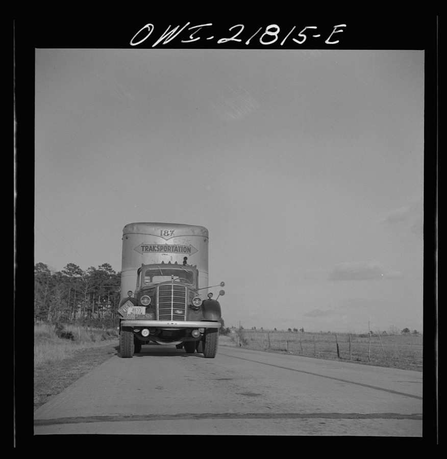 Montgomery, Alabama. Jim Bishop enroute from Atlanta to Montgomery, Alabama on U.S. Highway 29 in Georgia