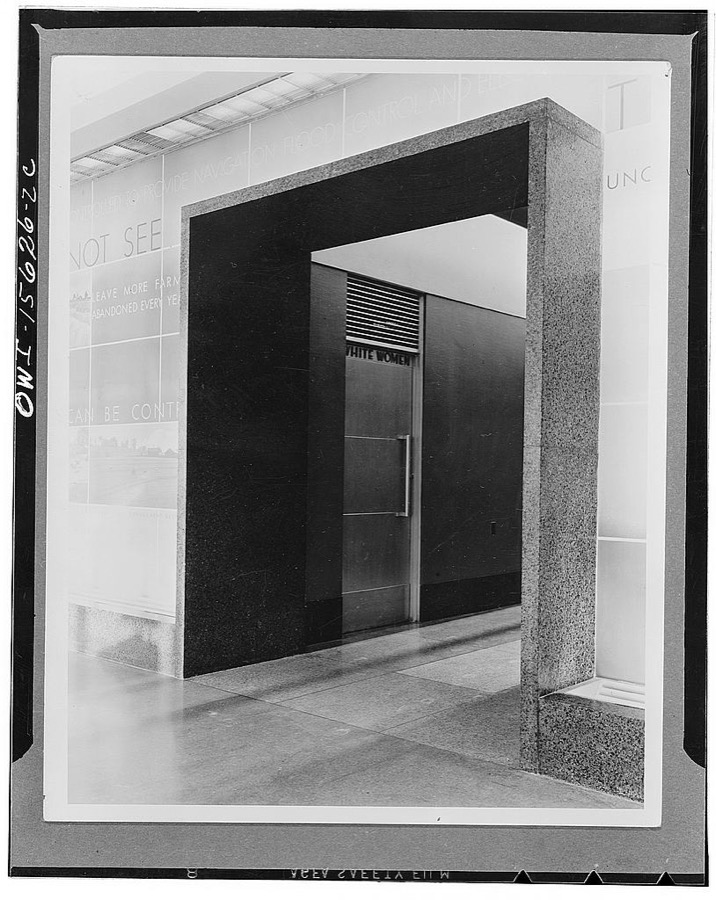 Wheeler dam and powerhouse. Detail of reception room, Wheeler control building. For general view and description see K 1587