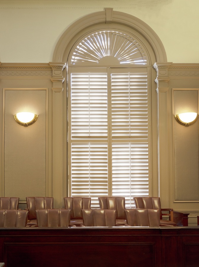 Window in the George W. Andrews Federal Building and U.S. Courthouse is a historic government building in Opelika, Alabama