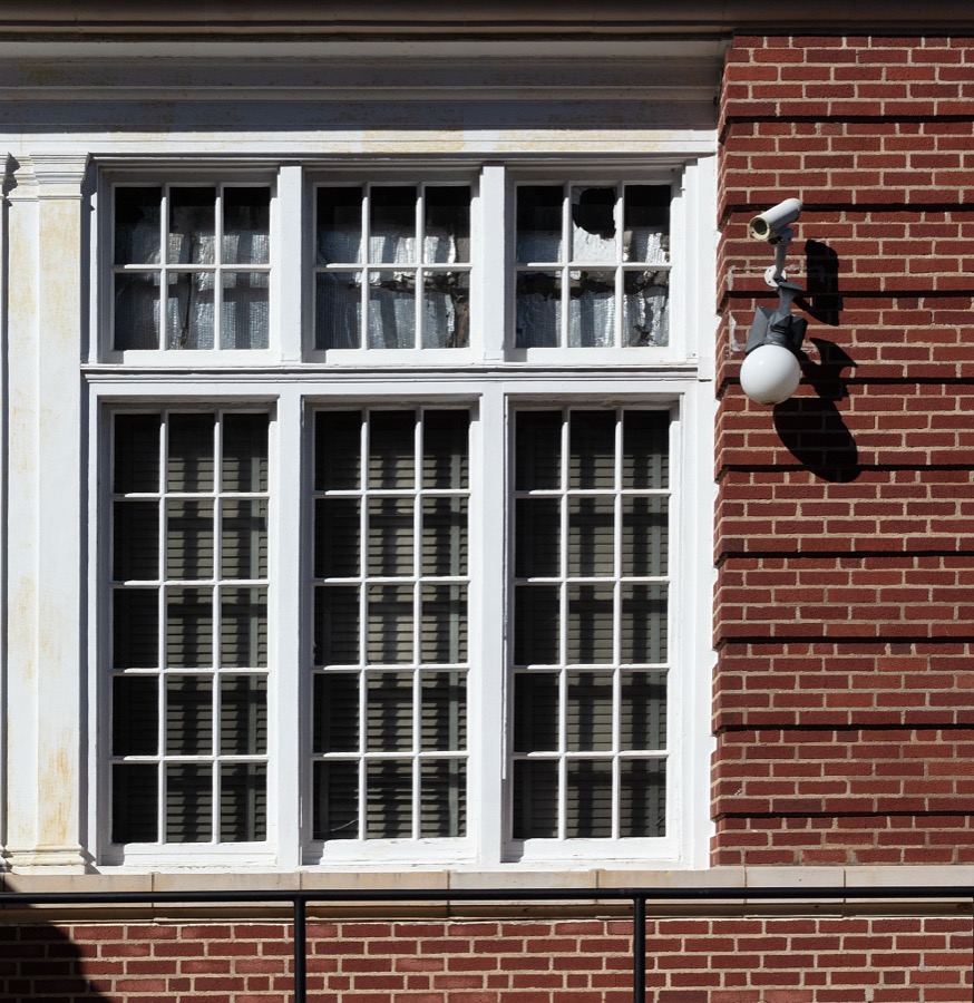 Window at the George W. Andrews Federal Building and U.S. Courthouse is a historic government building in Opelika, Alabama