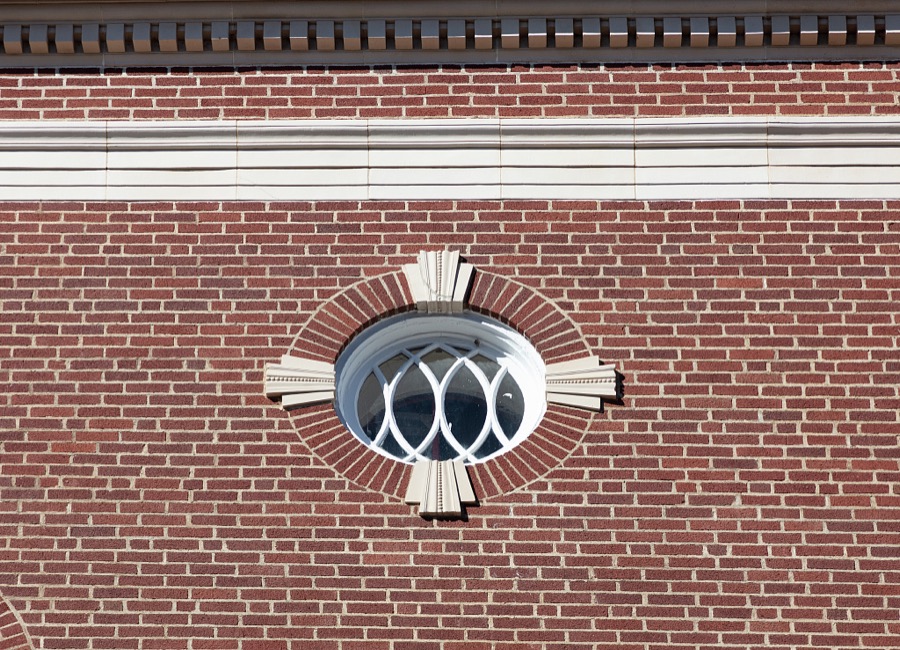 Window at the George W. Andrews Federal Building and U.S. Courthouse is a historic government building in Opelika, Alabama