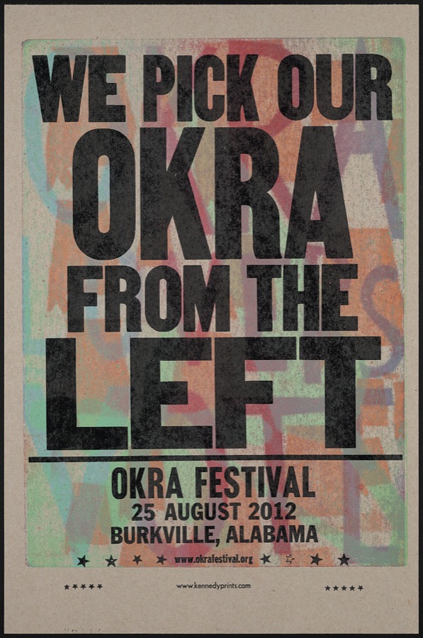 We pick our okra from the left. -- Okra Festival, 25 August 2012, Burkville, Alabama