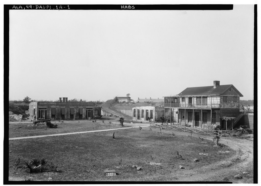 Fort Gaines, Officers' Quarters & Barracks, Dauphin Island, Mobile County, AL