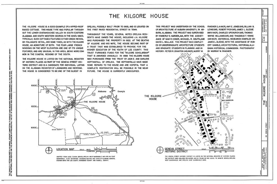 Kilgore House, 411 Geneva Street, Opelika, Lee County, AL