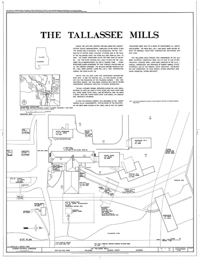 Tallassee Mills, 1844 Old Mill Road, Tallassee, Elmore County, AL