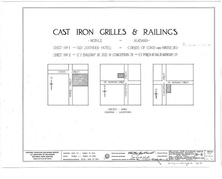 Cast Iron Grilles & Railings, Mobile, Mobile County, AL