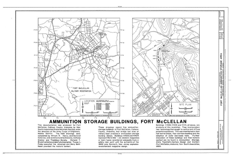 Fort McClellan Ammunition Storage Area, Second Avenue (Magazine Road), Anniston, Calhoun County, AL