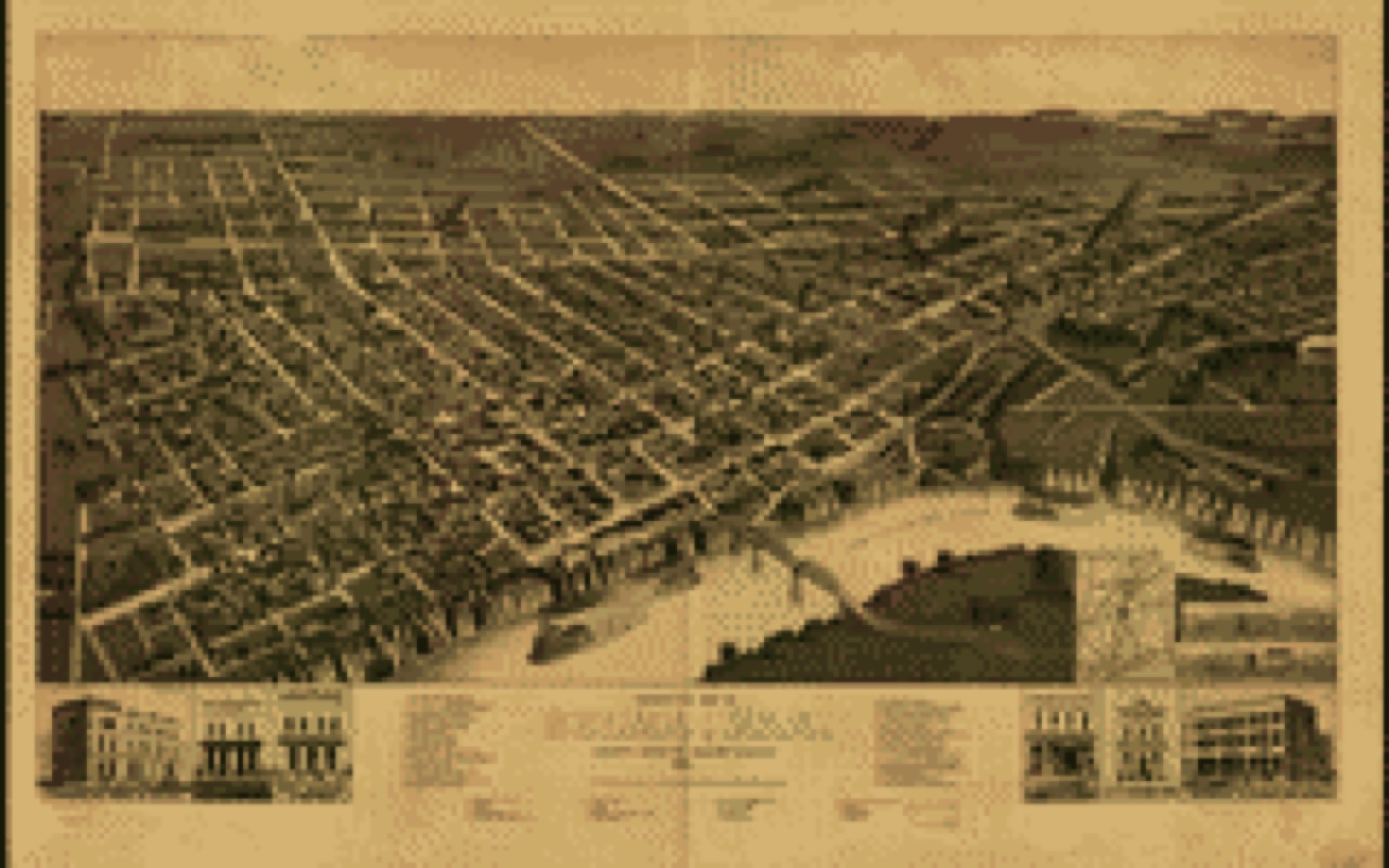Bird's-eye view, 1887 - Perspective map of Selma, Ala. county seat of Dallas County 1887
