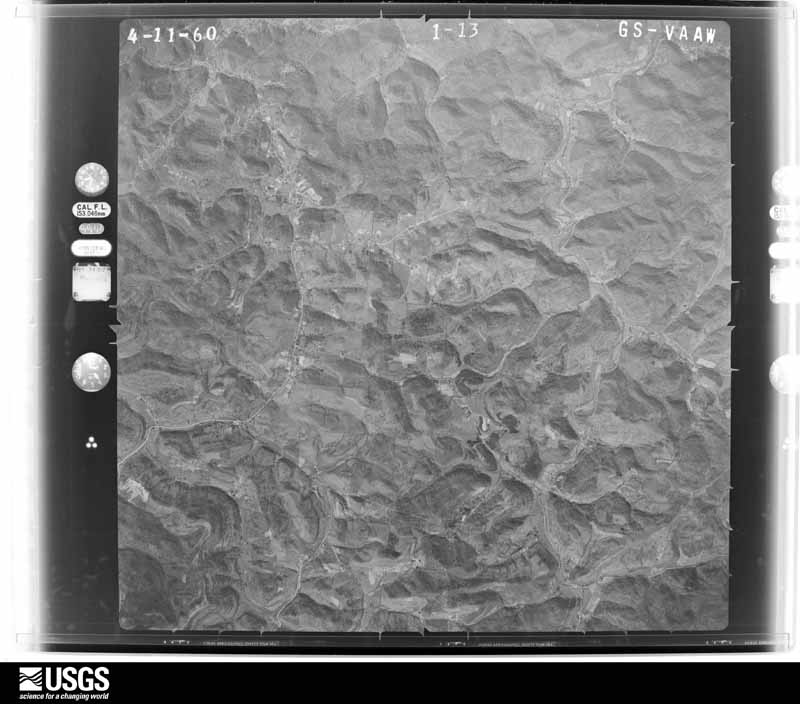 U.S. Geological Survey aerial photograph, 1960-04-11, scale 1:28000