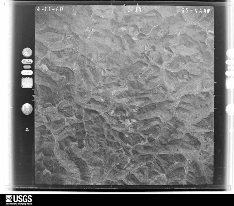 U.S. Geological Survey aerial photograph, 1960-04-11, scale 1:28000