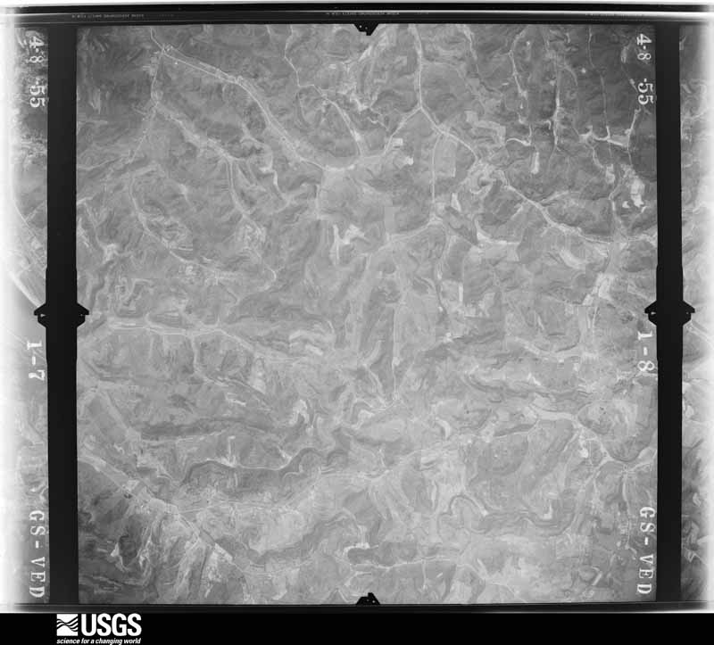 U.S. Geological Survey aerial photograph, 1955-04-08, scale 1:31000