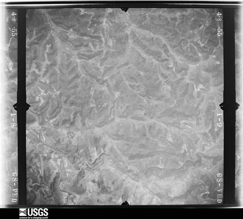 U.S. Geological Survey aerial photograph, 1955-04-08, scale 1:31000