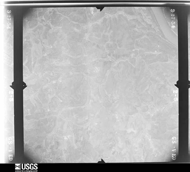 U.S. Geological Survey aerial photograph, 1954-03-27, scale 1:31000