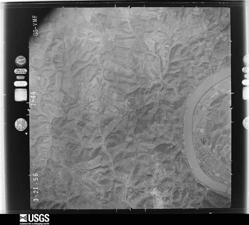 U.S. Geological Survey aerial photograph, 1956-03-21, scale 1:31000