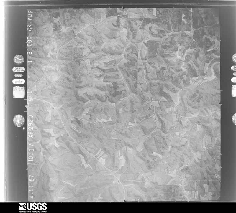 U.S. Geological Survey aerial photograph, 1957-04-11, scale 1:31000