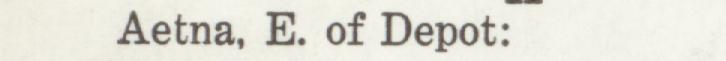The line reading Aetna, E. of Depot: in the 1926 atlas index