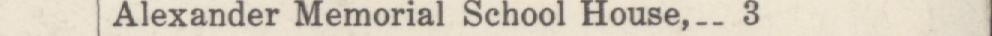 The line reading Alexander Memorial School House,._ 3 in the 1922 atlas index
