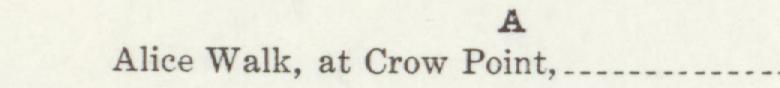 The line reading Alice Wall, at Crow Point in the 1911 atlas index